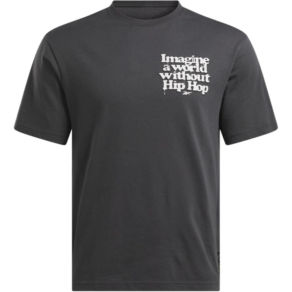 Reebok HUMAN RIGHTS NOW HIP HOP IMAGINE letter solid color sports short-sleeved T-shirt, same style for men and women, cool gray