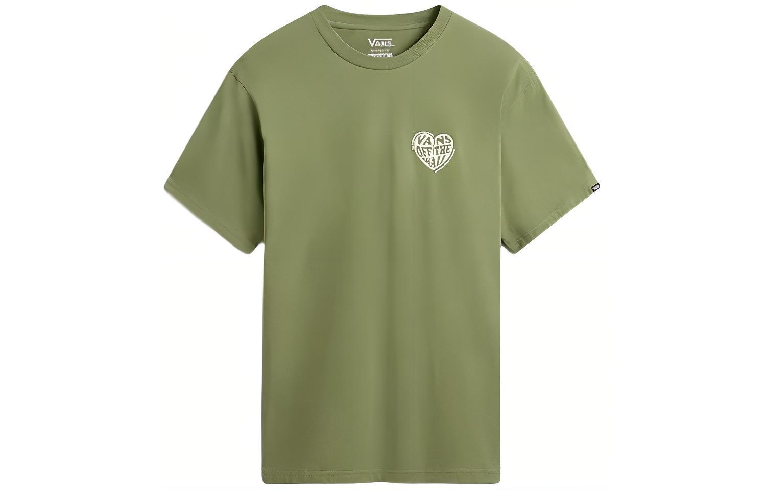 Vans No Players T Shirts Men's Green Crew Neck Moderate Straight Fit