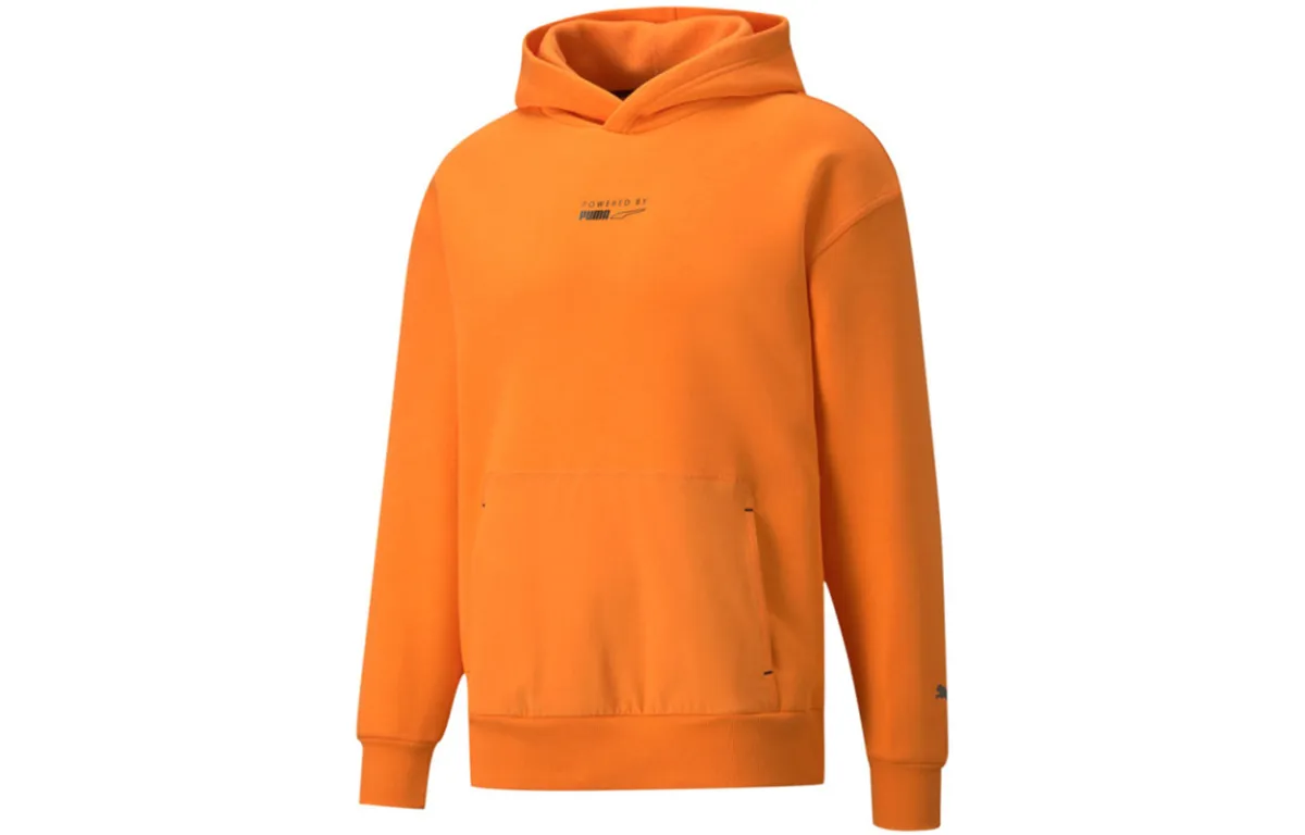 PUMA Sweatshirts Men's Orange Hooded Moderate Regular