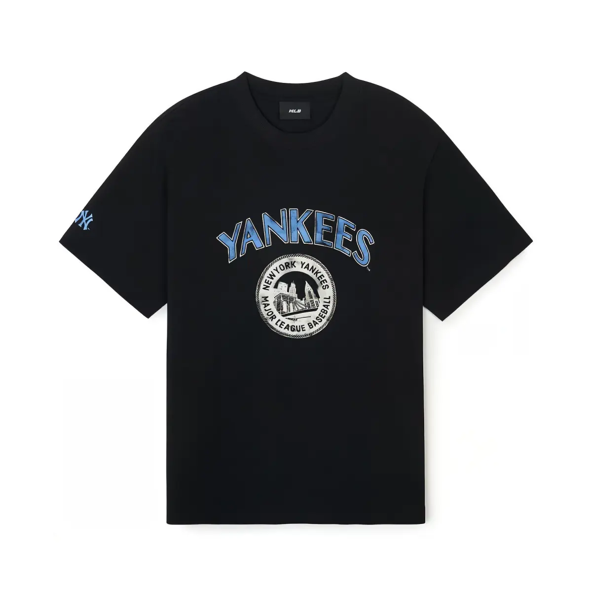 MLB New York Yankees T-Shirts Unisex Black Crew Neck Moderate Straight Fit