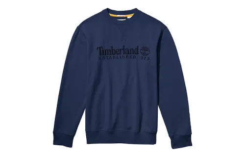 Timberland Sweatshirts Men's Navy Blue Crew Neck Moderate Regular