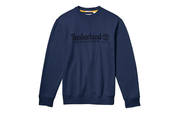 Timberland Sweatshirts Men's Navy Blue Crew Neck Moderate Regular