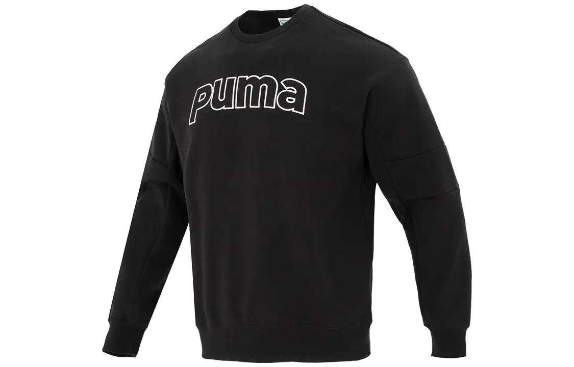 PUMA Sports Life Collection Sweatshirts Men's Black Crew Neck Moderate Straight Fit