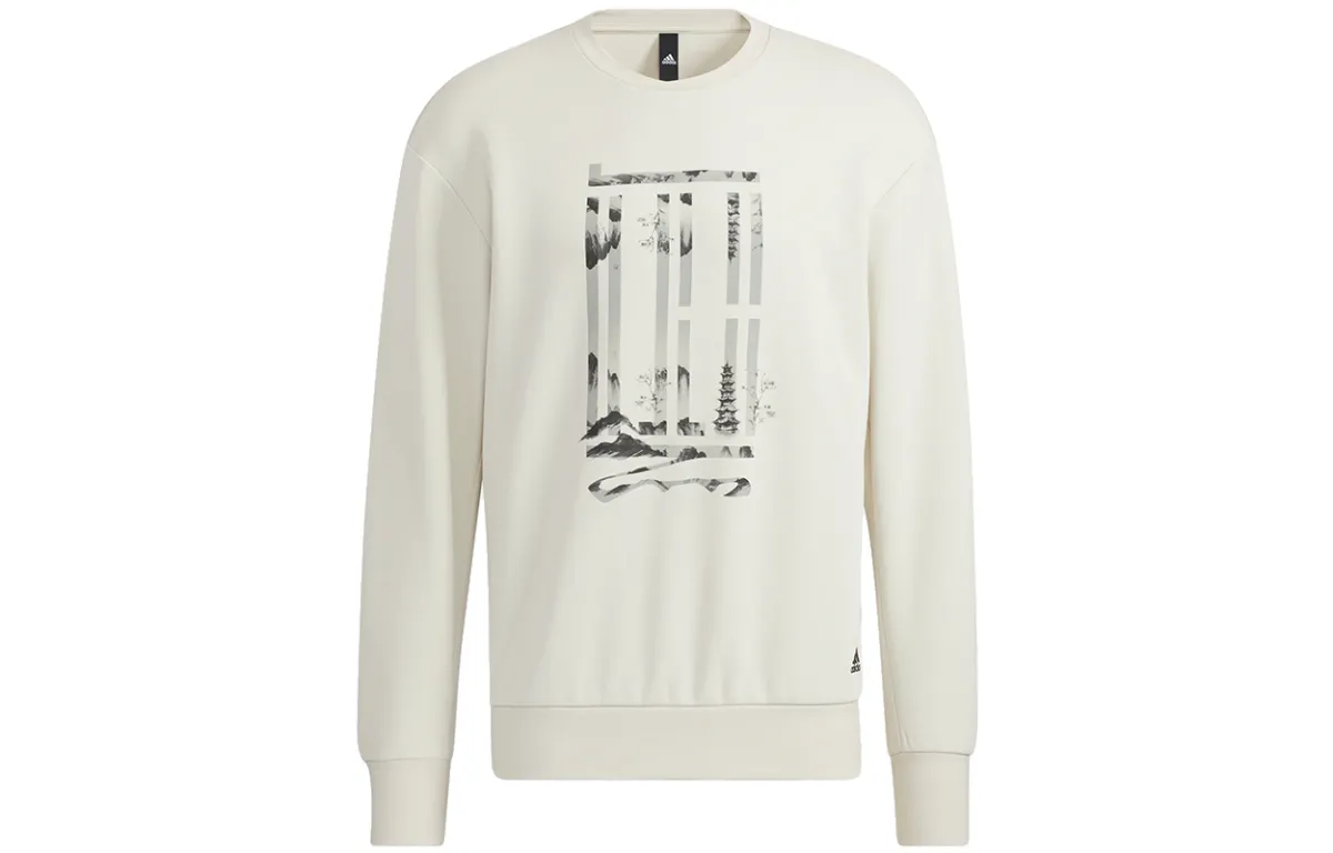 Adidas Sweatshirts Men's Ecru Crew Neck Moderate Regular