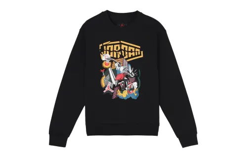 Jordan Sweatshirts Men's Black Crew Neck Thickened Regular