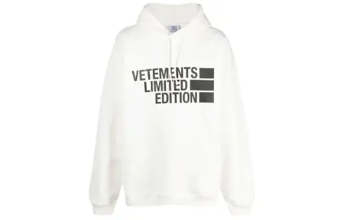 Vetements Sweatshirts Unisex White Hooded Moderate Regular