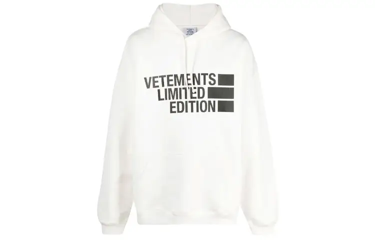 Vetements Sweatshirts Unisex White Hooded Moderate Regular