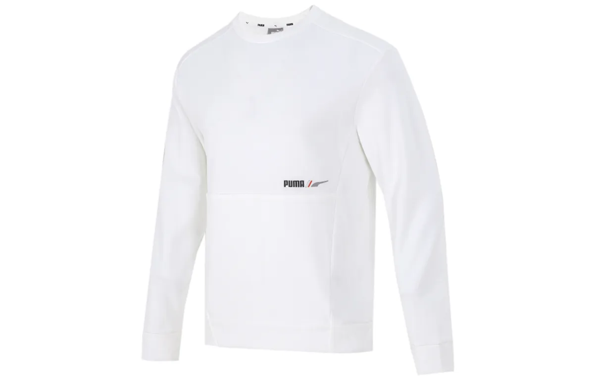 PUMA Sweatshirts Men's White Crew Neck Moderate Regular