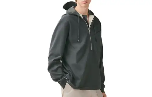 HERMES Sweatshirts Men's Dark Gray Hooded Moderate Other