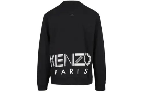 KENZO Sweatshirts Men's Black Crew Neck Moderate Regular