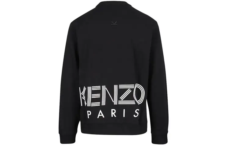 KENZO Sweatshirts Men's Black Crew Neck Moderate Regular