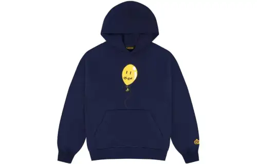 Drew House SS23 Joy Hoodie Dark Navy Sweatshirt Unisex Dark Marine Blue