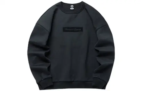 ANTA Life Collection Sweatshirts Unisex Black Crew Neck Thickened Regular
