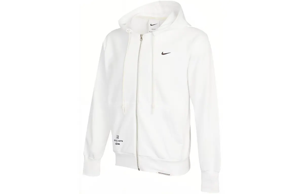 Nike Sweatshirts Men's White Hooded Moderate Cardigan