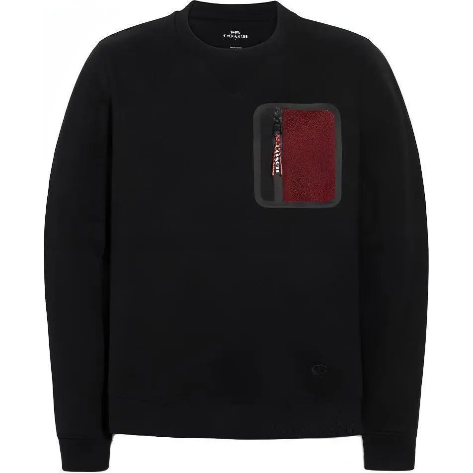 COACH Sweatshirts Men's Black Crew Neck Moderate Regular