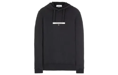 STONE ISLAND Sweatshirts Men's Black Hooded Moderate Regular