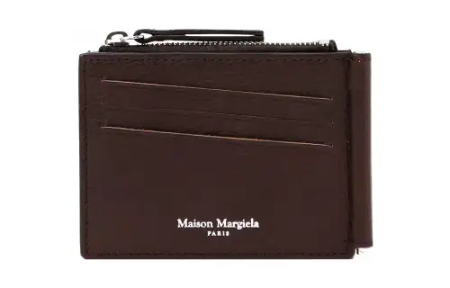 Maison Margiela Fashion Grain Cow Leather Card Holder, Wallet Men's