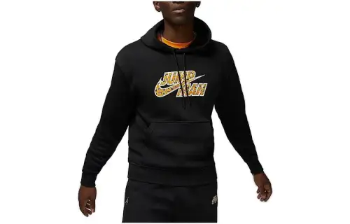 Jordan Sweatshirts Men's Black Hooded Moderate Regular