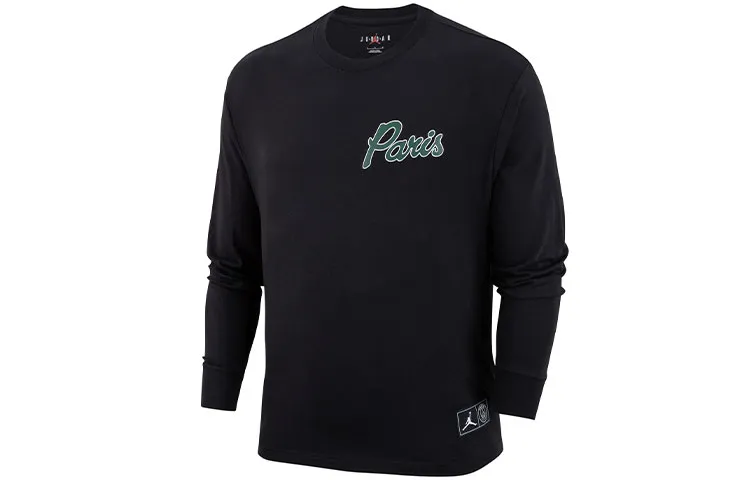 Jordan × PSG Sweatshirts Men's Black Crew Neck Moderate Regular