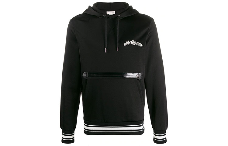 Мужское худи Alexander McQueen С двойным логотипом (черное)