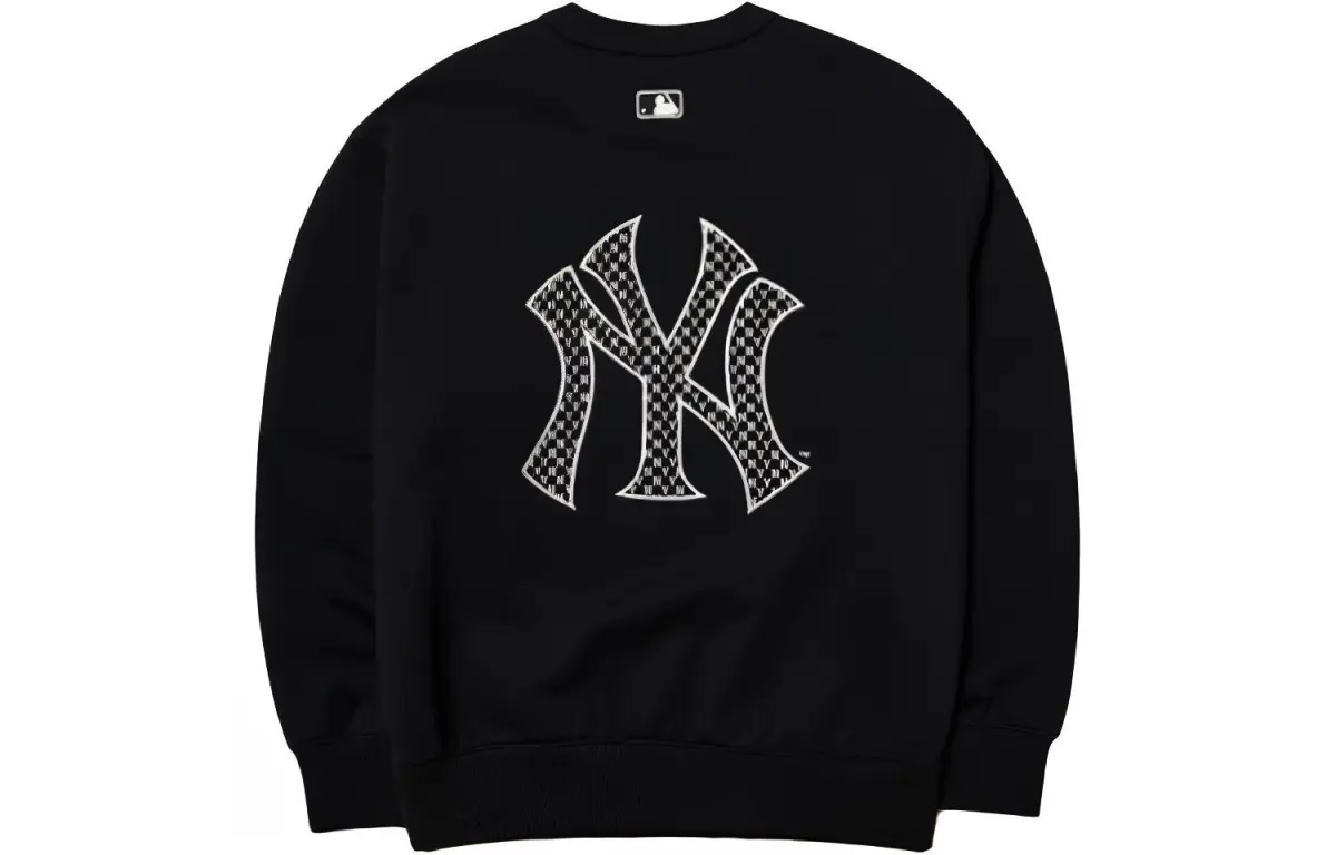 MLB Monogram Sweatshirts Unisex Black Crew Neck Moderate Regular