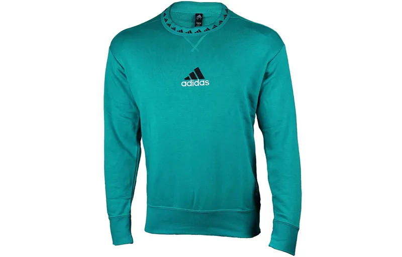 Adidas Sweatshirts Men's Green Crew Neck Moderate Regular