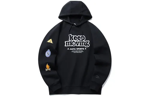 ANTA Life Collection Sweatshirts Unisex Black Hooded Moderate Regular
