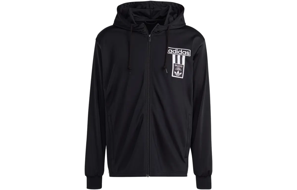 Adidas Originals Sweatshirts Men's Black Hooded Moderate Cardigan