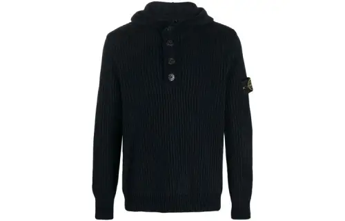 STONE ISLAND Sweatshirts Men's Black Hooded Moderate Regular