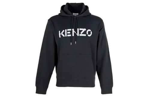 KENZO Sweatshirts Men's Black Hooded Moderate Regular