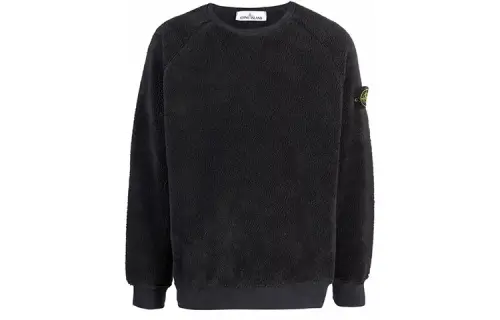 STONE ISLAND Sweatshirts Men's Smoke Coal Gray Crew Neck Moderate Regular