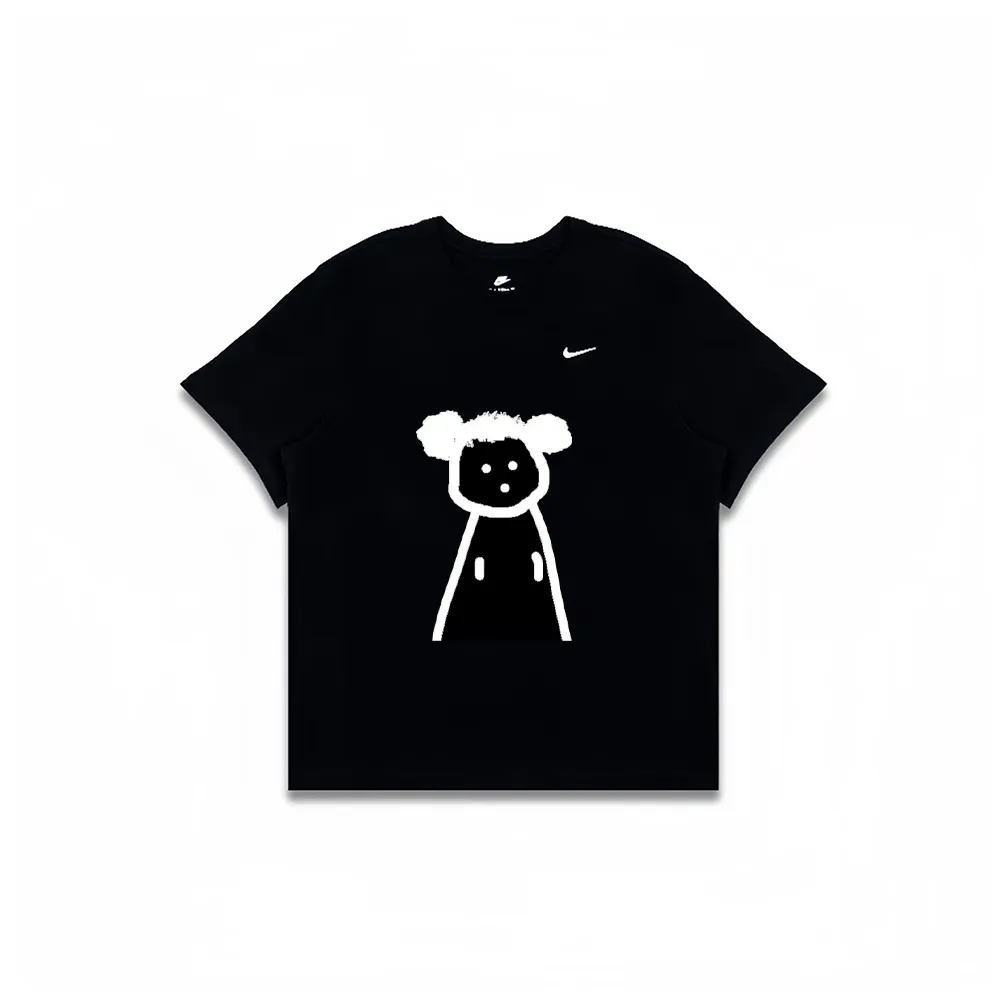 Nike T-Shirts Men's Black Crew Neck Moderate Straight Fit