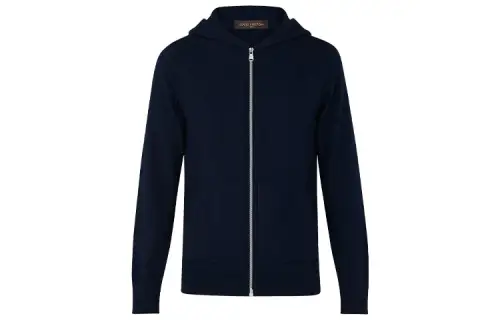 LOUIS VUITTON New Quarterly Products Of LV Sweatshirts Men's Blue Hooded Moderate Regular