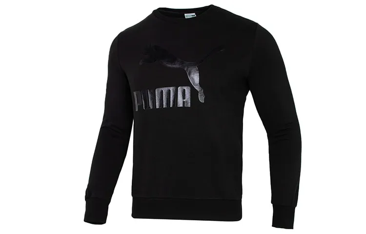 PUMA CLASSICS Sweatshirts Men's Black Crew Neck Moderate Regular