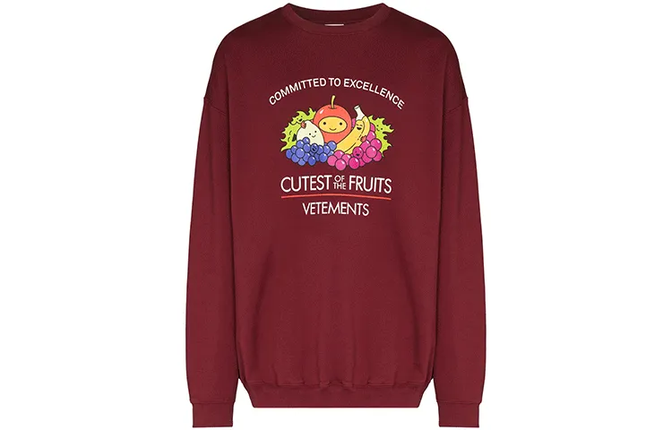 Vetements Sweatshirts Men's Red Crew Neck Moderate Regular