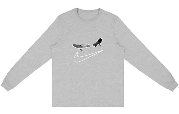 Travis Scott X Jordan Sweatshirts Unisex Gray Crew Neck Moderate Regular