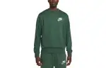 Nike Sweatshirts Men's Olive Green Crew Neck Moderate Regular