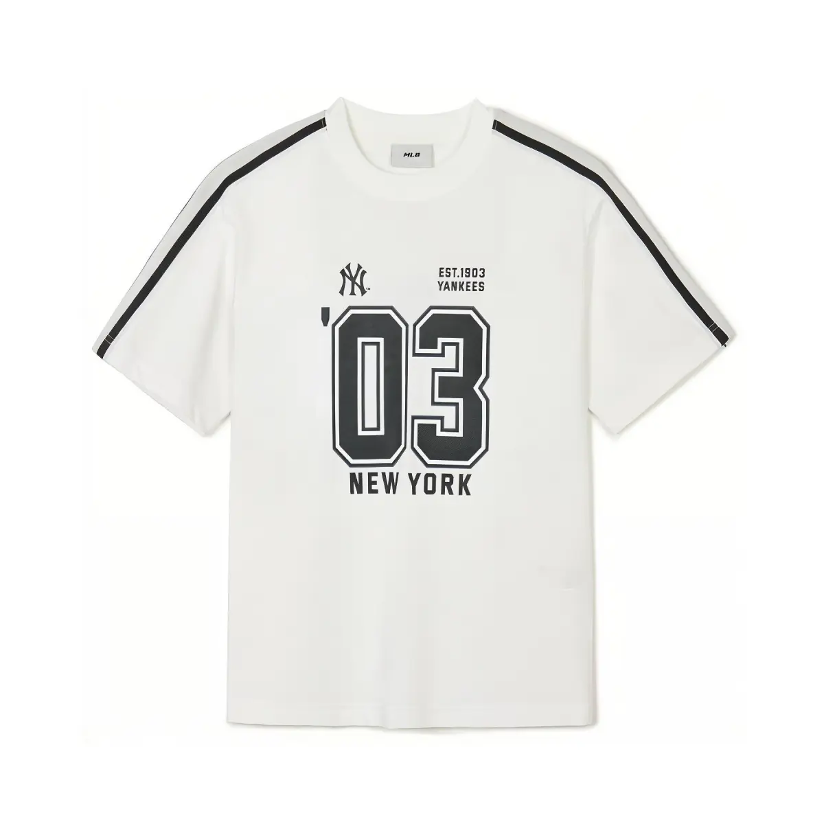 MLB New York Yankees T-Shirts Unisex White Crew Neck Moderate Straight Fit