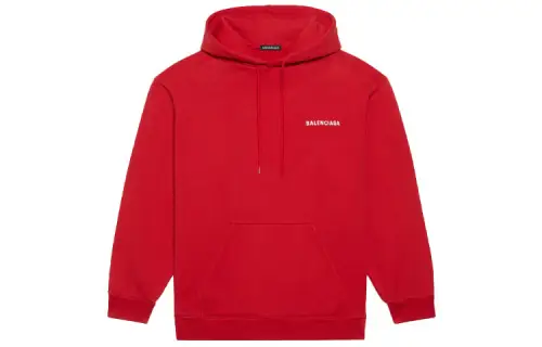 Balenciaga Sweatshirts Men's Red Hooded Moderate Regular