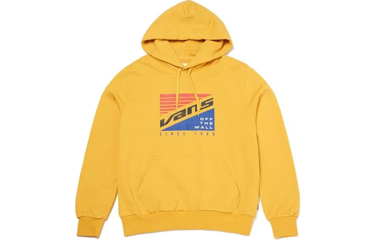 Vans Sweatshirts Unisex Yellow Hooded Moderate Regular