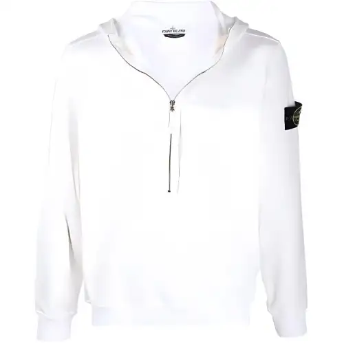 STONE ISLAND Sweatshirts Men's White Hooded Moderate Regular