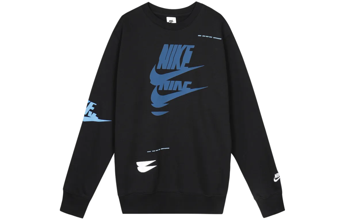 Nike Sportswear Essentials Sweatshirts Men's Black Crew Neck Thickened Regular