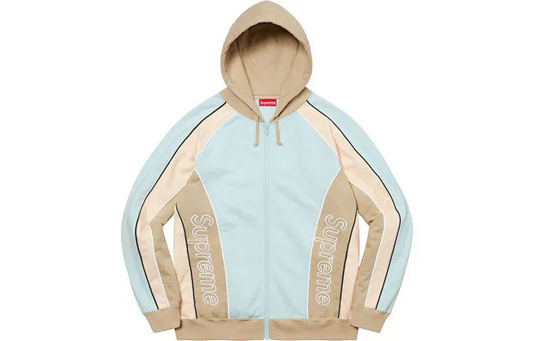Supreme Track Paneled Zip Up Hooded Sweatshirt