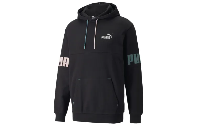 PUMA Sweatshirts Men's Black Hooded Moderate Regular