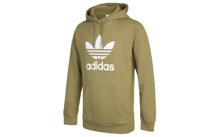 Adidas Originals Trefoil Sweatshirts Men's Green Hooded Moderate Regular
