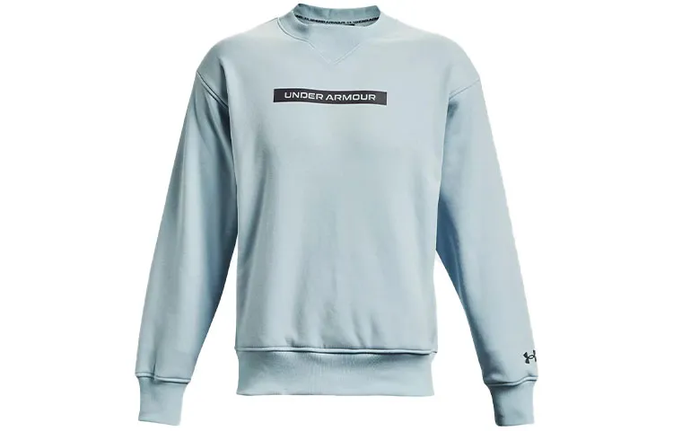 Under Armour Sweatshirts Men's Sea Wave Blue Crew Neck Thickened Regular