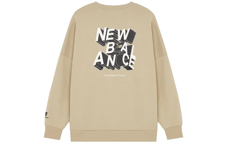 New Balance Sweatshirts Men's Khaki Crew Neck Moderate Regular