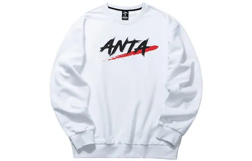 Anta Comprehensive Training Collection Sports Lifestyle Collection Sweatshirt Men's White