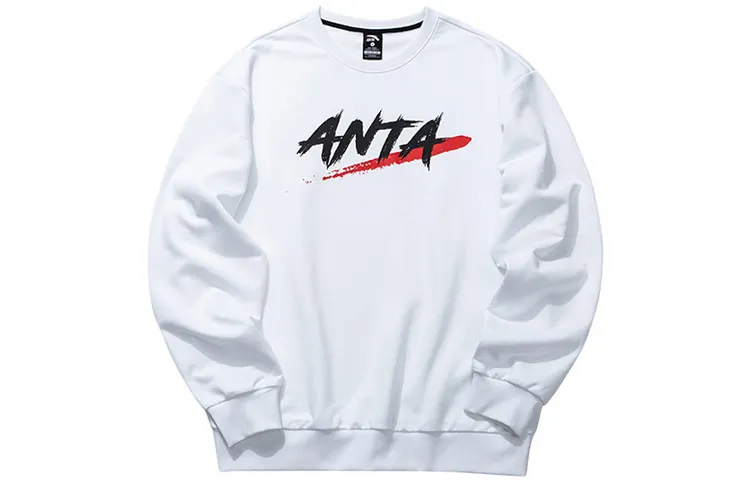 Anta Comprehensive Training Collection Sports Lifestyle Collection Sweatshirt Men's White
