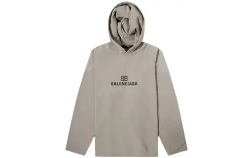 Balenciaga Sweatshirts Men's Gray Hooded Moderate Regular